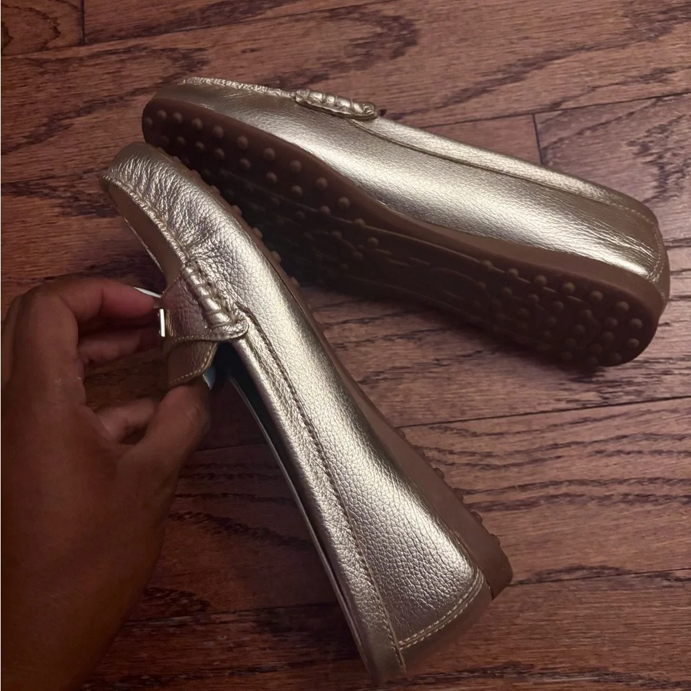 Coach Metallic Gold Penny Loafers - Women's - Picture 7 of 9